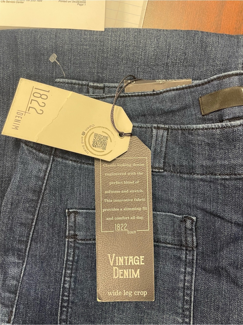 Women’s wide Leg Crop Jeans Size 10 by 1822 Denim Medium Wash, Blue - Picture 6 of 6